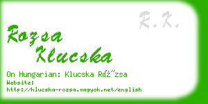 rozsa klucska business card